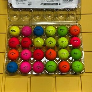 Callaway Srixon Kirkland, etc., Multicolor Recycled Golf Balls Set of 24